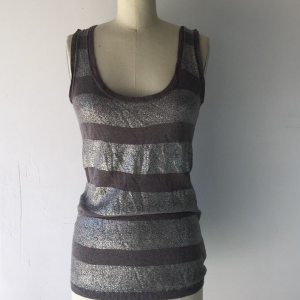 Tory Burch linen metallic stripe tank